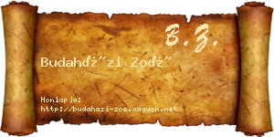 Budaházi Zoé névjegykártya